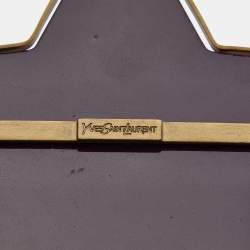 Pre Owned Yves Saint Laurent Purple Gold Tone Metal Brooch