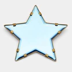 Pre Owned Yves Saint Laurent Blue Plexiglass Star Brooch