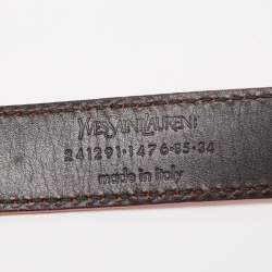 Yves Saint Laurent Red Patent Leather Easy Y Buckle Belt 85CM