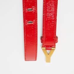 Yves Saint Laurent Red Patent Leather Easy Y Buckle Belt 85CM