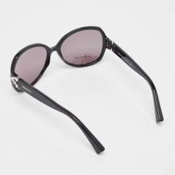 Pre Owned Yves Saint Laurent Black Y Logo 6308/S Oval Sunglasses