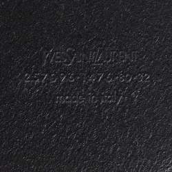 Pre Owned Yves Saint Laurent Black Glossy Leather Buckle Wide Belt 80CM