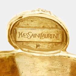Yves Saint Laurent Arty Glass Gold Tone Bracelet