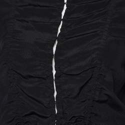 Pre Owned Yves Saint Laurent Black Silk Ruched Shirt M