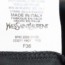 Pre Owned Yves Saint Laurent Black Cotton Pleated Trousers S