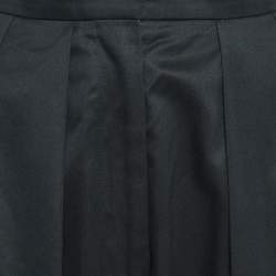 Pre Owned Yves Saint Laurent Black Cotton Pleated Trousers S