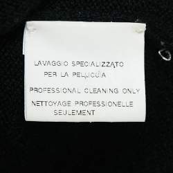 Pre Owned Yves Saint Laurent Black Real Fur Knit Button Front Cardigan S