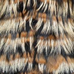 Pre Owned Yves Saint Laurent Black Real Fur Knit Button Front Cardigan S