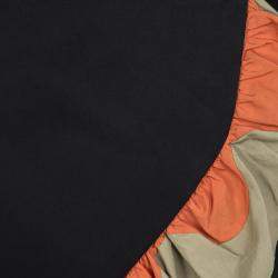 Pre Owned Yves Saint Laurent SS'11 Black Cotton Contrast Ruffle Detail Wrap Skirt M