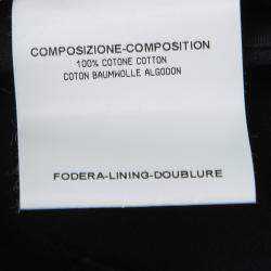 Pre Owned Yves Saint Laurent SS'11 Black Cotton Contrast Ruffle Detail Wrap Skirt M