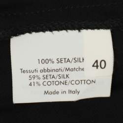 Pre Owned Yves Saint Laurent Black Silk/Cotton Midi dress M