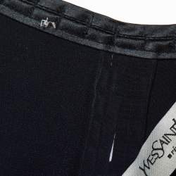 Pre Owned Yves Saint Laurent Vintage Navy Blue Ribbon Detail Blouse L