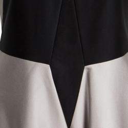 Pre Owned Yves Saint Laurent Colorblock Silk Flared Bottom Sleeveless Dress M