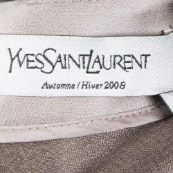 Pre Owned Yves Saint Laurent Colorblock Silk Flared Bottom Sleeveless Dress M