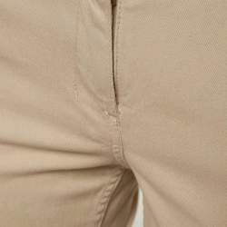 Pre Owned Yves Saint Laurent Vintage Beige Gabardine Cotton Trousers M