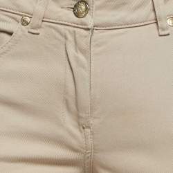 Pre Owned Yves Saint Laurent Vintage Beige Gabardine Cotton Trousers M