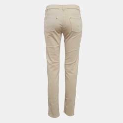 Pre Owned Yves Saint Laurent Vintage Beige Gabardine Cotton Trousers M