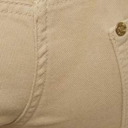 Pre Owned Yves Saint Laurent Vintage Beige Gabardine Cotton Trousers M