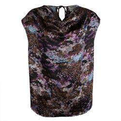 Yves Saint Laurent Multicolor Printed Silk Sleeveless Top M