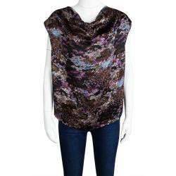 Yves Saint Laurent Multicolor Printed Silk Sleeveless Top M