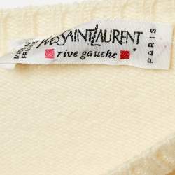 Pre Owned Yves Saint Laurent Vintage Cream Wool Sleeveless Sweater XS