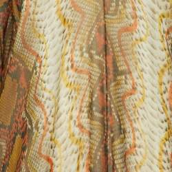 Yves Saint Laurent Edition Soir Multicolor Snake Print Silk Maxi Dress M