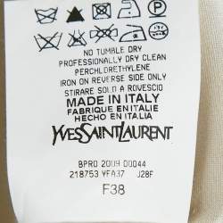 Pre Owned Yves Saint Laurent Beige Cotton Blend Side Detail Pencil Skirt M