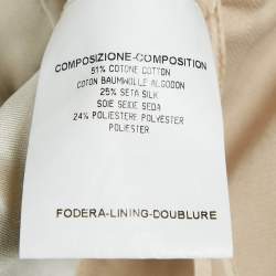 Pre Owned Yves Saint Laurent Beige Cotton Blend Side Detail Pencil Skirt M