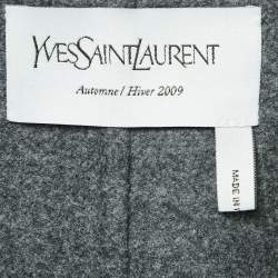 Pre Owned Yves Saint Laurent Vintage Grey Wool Belted Mini Dress S