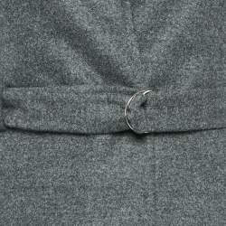 Pre Owned Yves Saint Laurent Vintage Grey Wool Belted Mini Dress S