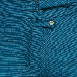 Yves Saint Laurent Vintage Blue Nylon Jacquard Trousers S