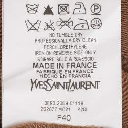 Yves Saint Laurent Brown Silk Trousers M