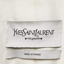 Yves Saint Laurent Black/White Micro Checks Wool Blazer M