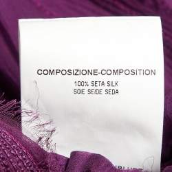 Pre Owned Yves Saint Laurent Purple Silk Cape Detail Maxi Dress S