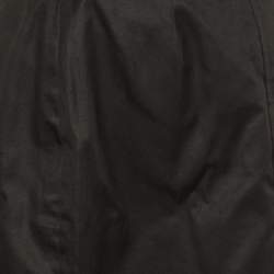 Pre Owned Yves Saint Laurent Vintage Black Cotton Button Front Skirt M