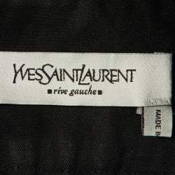 Pre Owned Yves Saint Laurent Vintage Black Cotton Button Front Skirt M