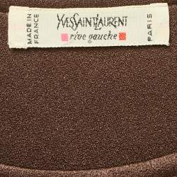 Pre Owned Yves Saint Laurent Vintage Brown Satin Tank Top M