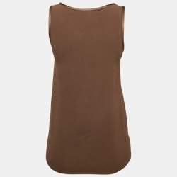 Pre Owned Yves Saint Laurent Vintage Brown Satin Tank Top M