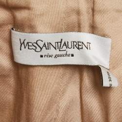 Yves Saint Laurent Vintage Beige Cotton Gabardine Knee-Length Skirt L