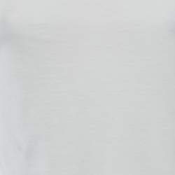 Pre Owned Yves Saint Laurent Vintage White Cotton Floral Applique Detail Top S