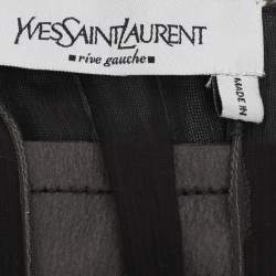 Pre Owned Yves Saint Laurent Dark Grey Silk Top M