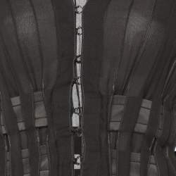 Pre Owned Yves Saint Laurent Dark Grey Silk Top M