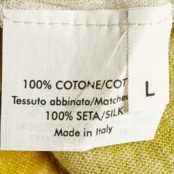 Pre Owned Yves Saint Laurent Paris Cream Printed Cotton Distressed T-Shirt L