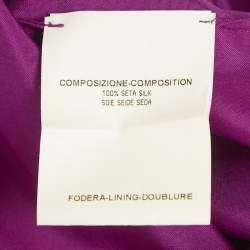 Pre Owned Yves Saint Laurent Magenta Pink Silk Halter Neck Top M