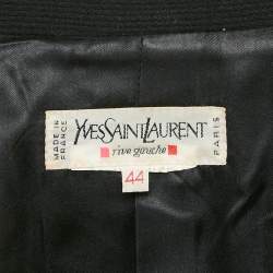 Pre Owned Yves Saint Laurent Vintage Rive Gauche Black Textured Wool Jacket M