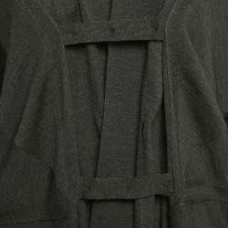 Pre Owned Yves Saint Laurent Grey Wool Long Cardigan S