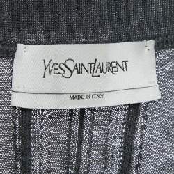 Pre Owned Yves Saint Laurent Grey Wool Long Cardigan S