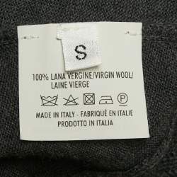 Pre Owned Yves Saint Laurent Grey Wool Long Cardigan S