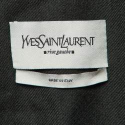 Pre Owned جاكيت إيف سان لوران ريف غوش من الصوف الأخضر الداكن مقصوص مقاس ميديوم (وسط)