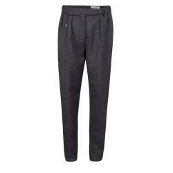 Pre Owned Yves Saint Laurent Paris Grey Wool High Waist Belted Pants M